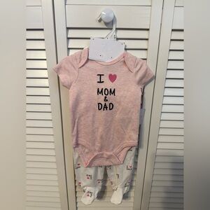 Pink Baby Onesie with Heart Print